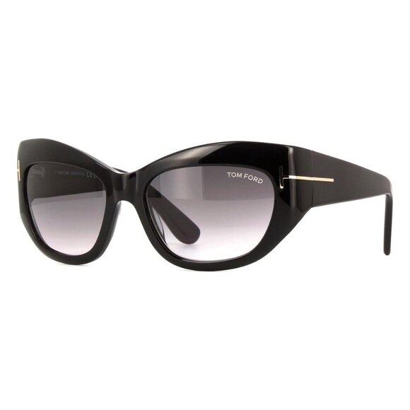 New TOM FORD Brianna Black Cat Eye FT1065 01B Sunglasses Women - Picture 1 of 4